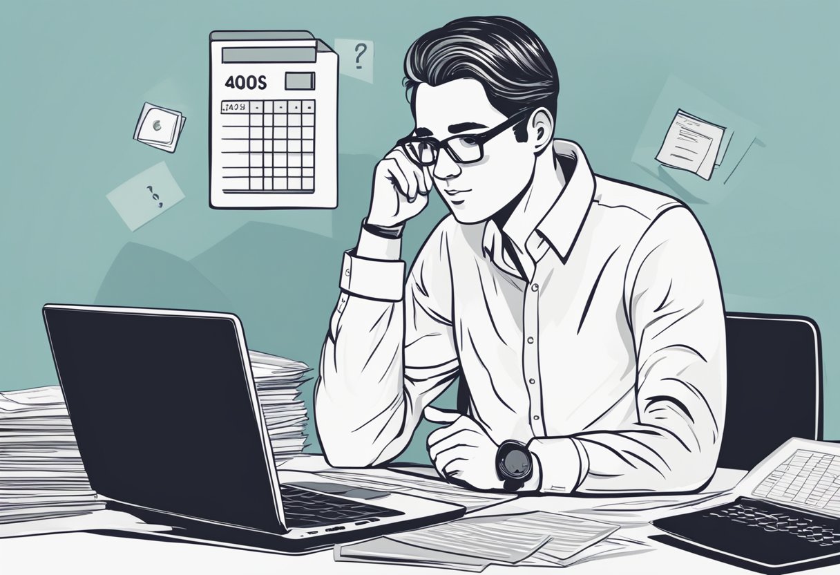 man front of a computer doing budget
